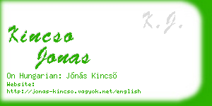 kincso jonas business card